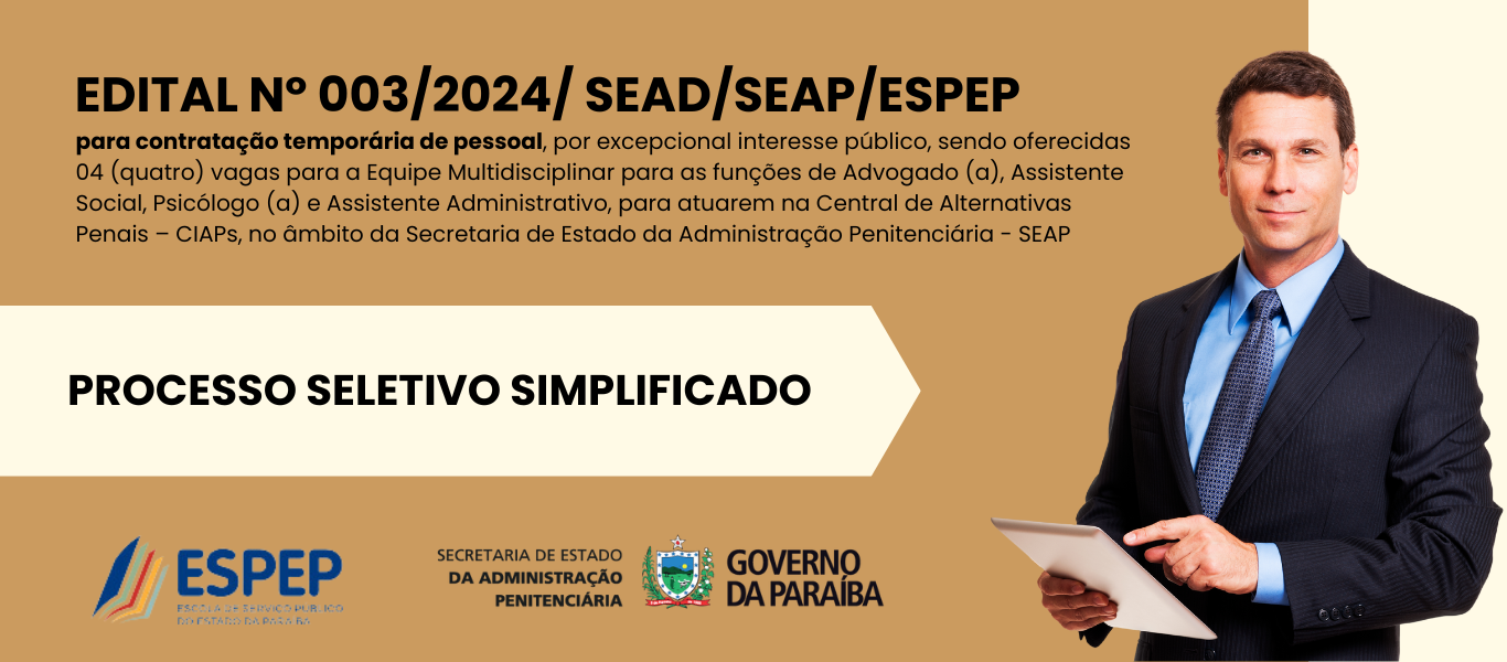 EDITAL Nº 003/2024/ SEAD/SEAP/ESPEP