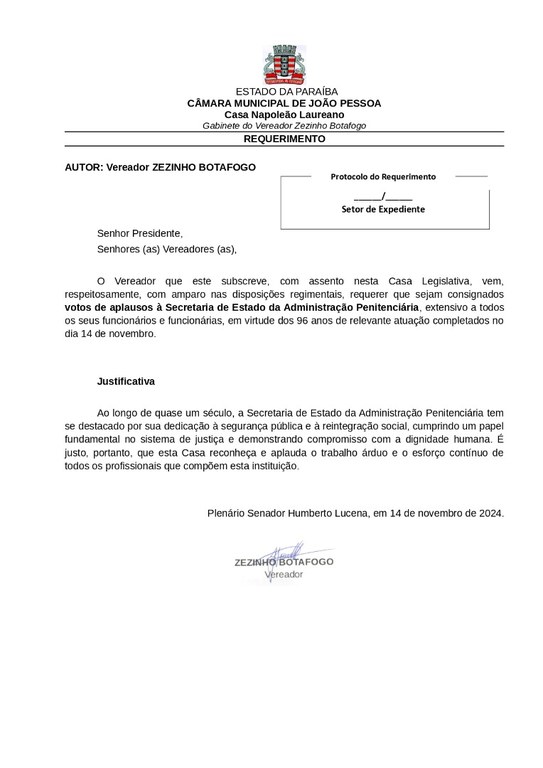 Câmara Municipal de João Pessoa aprova votos de aplausos a Seap e a todos os servidores_2