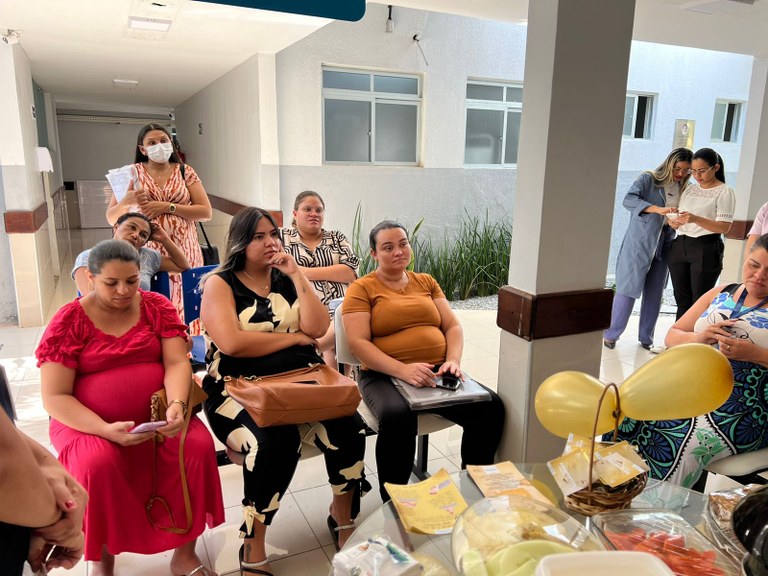 As gestantes do ambulatório de pré-natal de alto risco foi o público alvo da palestra.jpg