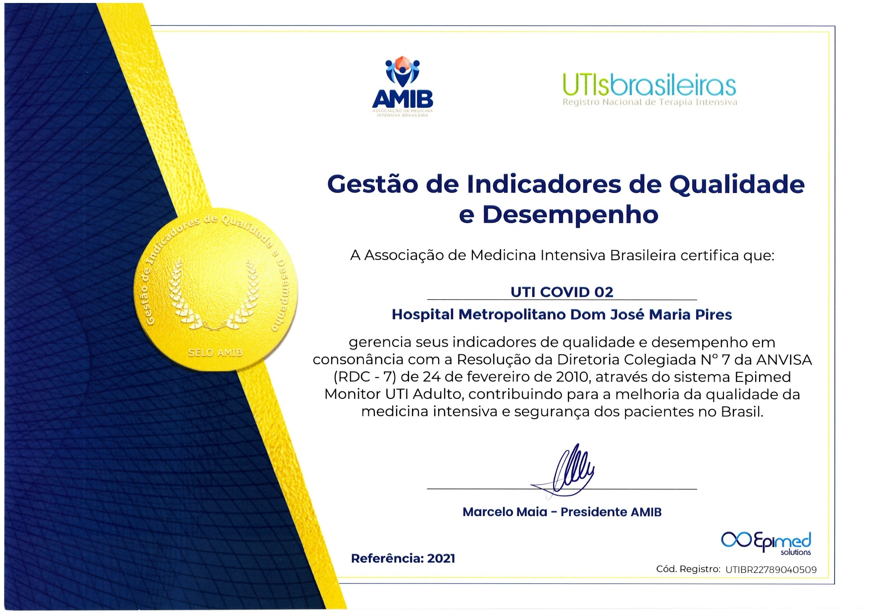 Hospital Metropolitano recebe segundo Selo de Gestão de Indicadores de Qualidade e Desempenho pela Amib 3.jpg